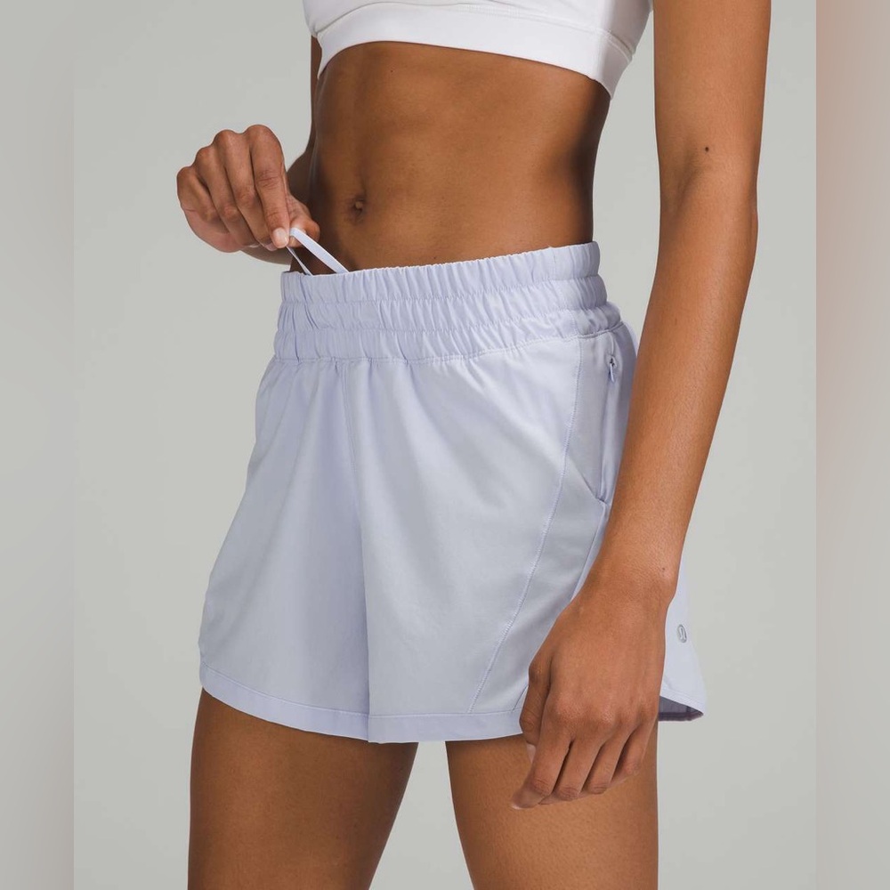 NWT Lululemon Track That Mid-Rise Lined Short 5"
Pastel Blue size 4